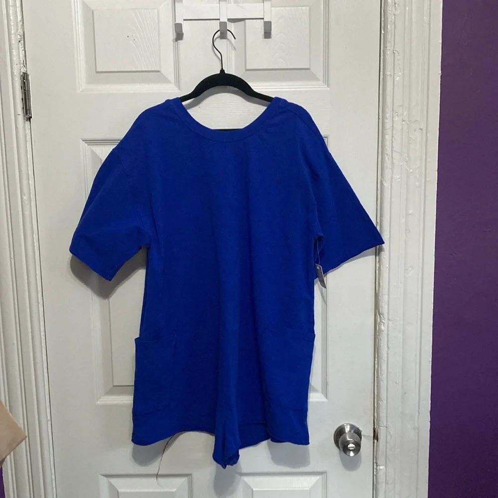 Free People Movement‎ Electric Blue Hot Shot Tee Romper NWT Size S - Picture 3 of 7